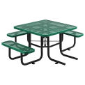 46&quot; Wheelchair Accessible Square Picnic Table, Surface Mount, Green
