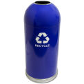 Witt Industries 415DTBL-R Indoor 15 Gallon Steel Recycling Container w/Open Dome Top, Blue