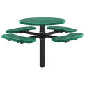 Global Industrial 46&quot; Round Picnic Table, In-Ground Mount, Green
