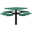 46&quot; Square Picnic Table, In-Ground Mount, Green