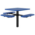 46&quot; ADA Square Picnic Table, In-Ground Mount, Blue