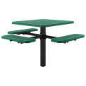 46&quot; ADA Square Picnic Table, In-Ground Mount, Green