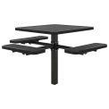 46&quot; ADA Square Picnic Table, In-Ground Mount, Black