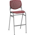 2300 Series 46&quot;H Poly Stack Stool Chair with Perforated Back Burgundy