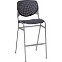 2300 Series 46&quot;H Poly Stack Stool Chair with Perforated Back Black