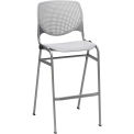 2300 Series 46&quot;H Poly Stack Stool Chair with Perforated Back Light Grey