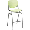 2300 Series 46&quot;H Poly Stack Stool Chair with Perforated Back Lime Green