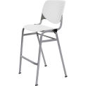 2300 Series 46&quot;H Poly Stack Stool Chair with Perforated Back White