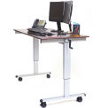 Luxor Standup Adjustable Height Workstation Desk, Walnut Top, 59&quot;L x 29-1/2&quot;W x 29&quot;-42-3/4&quot;H