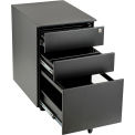 Global Industrial 3 Drawer Low File Cabinet, Black