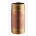 2&quot; x 6&quot; Pipe Nipple, Lead Free Seamless Red Brass, 140 PSI, Sch. 40