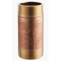 1/2&quot; x 2&quot; Lead Free Seamless Red Brass Pipe Nipple, 140 PSI, Sch. 40
