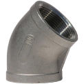 1-1/2&quot; 45 Degree Elbow, 304 Stainless Steel, FNPT, Class 150, 300 PSI - Pkg Qty 5