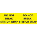 3&quot; x 10&quot; &quot;Do Not Break Stretch Wrap&quot; Pallet Corner Labels, Fluorescent Yellow, 500 Per Roll