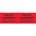 3" x 10" Pallet Shipment - Deliver Intact Pallet Corner Labels, Fluorescent Red, 500 Per Roll