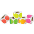 Tape Logic 2&quot; Dia. Inventory Circles in 5 Fluorescent Colors 5000 Pack, DL1236