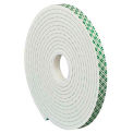 Double Sided Foam Tape 1&quot; x 5 Yds 1/4&quot; Thick Natural - 3M 4004