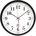 Atomic Slimline Contemporary Clock, 16-1/2&quot;, Black