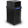 Commercial Zone ArchTec Parkview Single Trash Container, 25 Gallon, Black, Square Opening