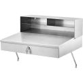 Wall Mounted Receiving Desk,Stainless Steel, 24&quot;Wx22&quot;Dx12&quot;H