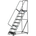 Ballymore WA082414G 8 Step Safety Rolling Ladder, Weight Actuated Lock Step 16&quot;W Serrated Step