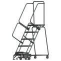 Ballymore WA053214G 5 Step Safety Rolling Ladder, Weight Actuated Lock Step 24&quot;W Serrated Step