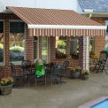 Awntech Retractable Awning Left Motor 14'W x 10'D x 10&quot;H Brown/Terra