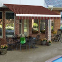 Awntech Retractable Awning Left Motor 10'W x 8'D x 10"H Burgundy Tan