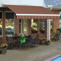 Awntech Retractable Awning Left Motor 16'W x 10'D x 10"H Burgundy/Tan