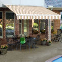 Awntech Retractable Awning Left Motor 16'W x 10'D x 10"H Linen/White