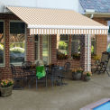 Awntech Retractable Awning Left Motor 14'W x 10'D x 10&quot;H Linen/White
