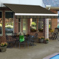 Awntech Retractable Awning Left Motor 12'W x 10'D x 10&quot;H Black/Tan