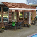 Awntech Retractable Awning Left Motor 12'W x 10'D x 10&quot;H Burgundy/Tan