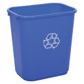 Global Industrial Plastic Recycling Wastebasket, 28-1/8 Qt., Blue