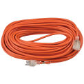 100 Ft. Outdoor Extension Cord w/ Lighted Plug, 16/3 Ga, 10A, Orange