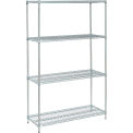 Nexel Medium Duty Wire Shelving Unit, Zinc Chromate, 48&quot;W x 24&quot;D x 74&quot;H