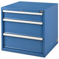 3 Drawers Modular Drawer Cabinet w/Lock, 30x27x29-1/2, Blue