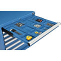 Divider Kit for 3"H Drawer of Modular Drawer Cabinet, 3 Long & 6 Short , Blue