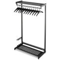 Quartet 48&quot;W Garment Floor Rack w/ 12-Hangers, Black, 2-Shelf