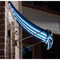 Awntech Window/Entry Awning 7-3/8'W x 1-1/2'H x 3'D Bright Blue/White