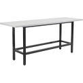 Standing Height Table With Power, 96&quot;W x 30&quot;D, Gray