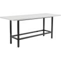 Standing Height Table with Power, Laminate, Gray, 96&quot;L x 36&quot;W x 42&quot;H