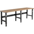 Adjustable Height Workbench C-Channel Leg, 96&quot;W x 30&quot;D, 1-1/2&quot; Shop Top Square Edge, Black