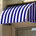 Awntech Window/Entry Awning 4' 4-1/2"W x 3'D x 3' 8"H Bright Blue/White