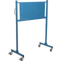 Mobile Steel Pegboard Panel Rack, 48&quot; W, Blue