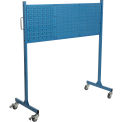 Mobile Steel Louver/ Pegboard Panel Rack, Blue, 60"W