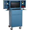 Global Industrial Mobile Fold-Out Computer Security Cabinet, Blue, Unassembled