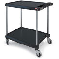 Metro myCart&#8482; 2-Shelf Utility Cart with Chrome-Plated Posts, Black, 28x23&quot; Shelves