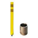 Pexco 8CP36YEL900 City Post&#174; 36&quot; Channelizer Post, Yellow w/ 3&quot; Yellow Reflective Tape