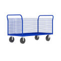 Valley Craft 3-Sided Platform Cage Cart, 48&times;24&Prime;, Blue